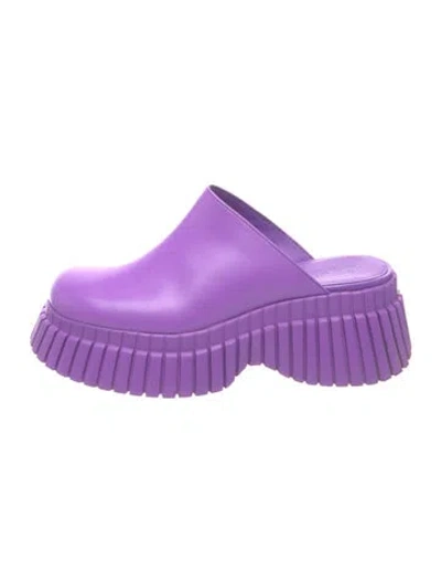 Pre-owned Camper Leather Mules In Purple