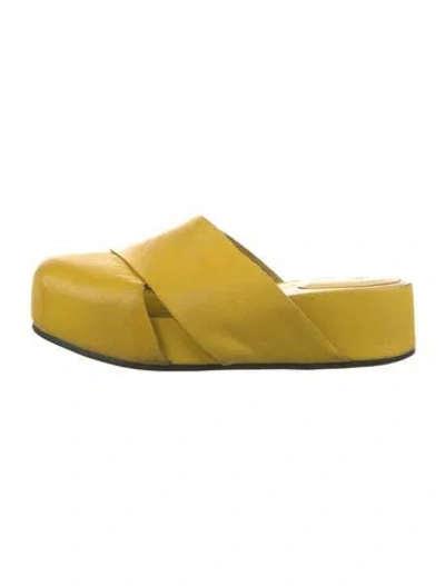 Pre-owned Camper Leather Mules In Yellow