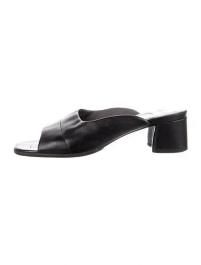 Pre-owned Camper Leather Slides In Black