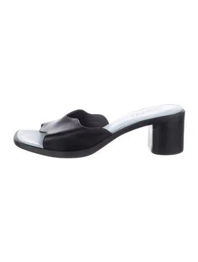 Pre-owned Camper Leather Slides In Black