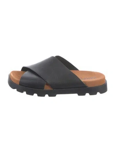 Pre-owned Camper Leather Slides In Blue