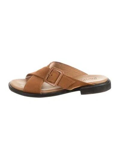 Pre-owned Camper Leather Slides In Brown