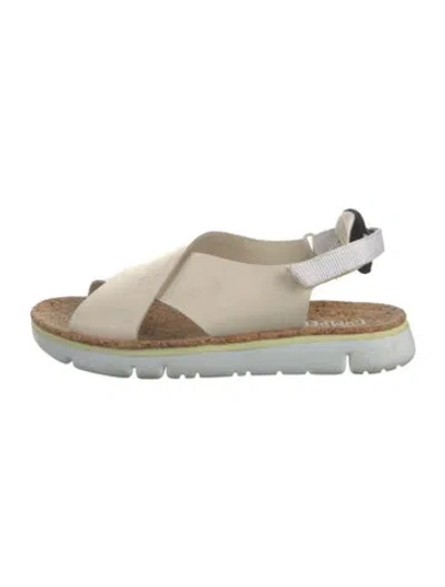 Pre-owned Camper Leather Slides In Neutral