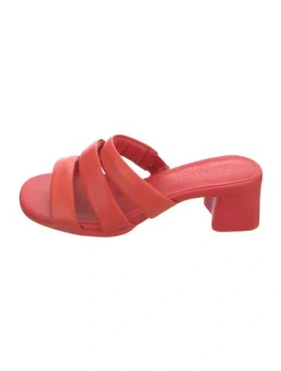 Pre-owned Camper Leather Slides In Red