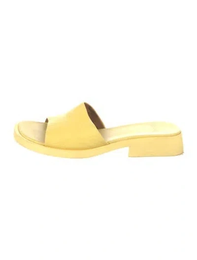 Pre-owned Camper Leather Slides In Yellow