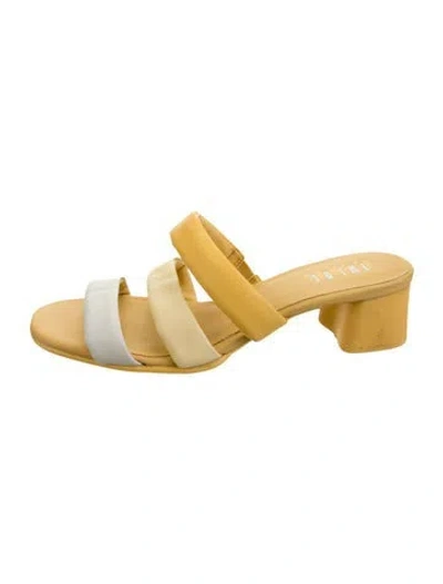 Pre-owned Camper Leather Slides In Yellow