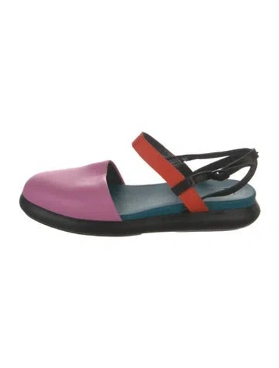 Pre-owned Camper Leather Slingback Flats In Multi
