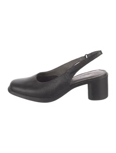 Pre-owned Camper Leather Slingback Pumps In Black