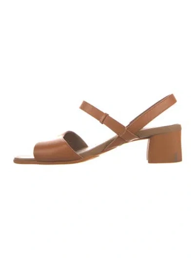 Pre-owned Camper Leather Slingback Sandals In Brown