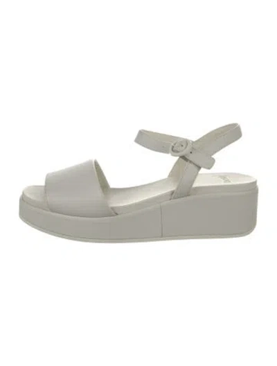 Pre-owned Camper Leather Slingback Sandals In Neutral
