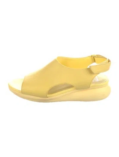 Pre-owned Camper Leather Slingback Sandals In Yellow