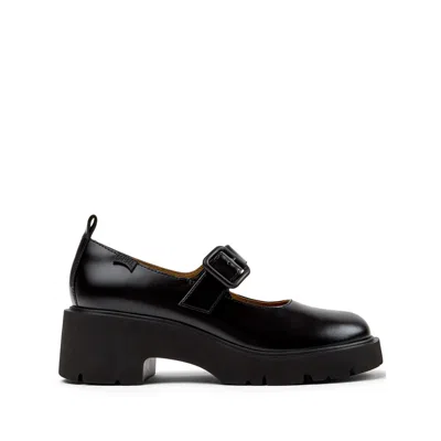 Camper Leather Slip-on Loafer In Black