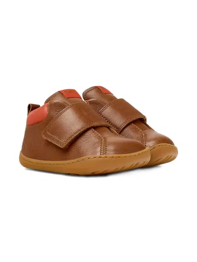 Camper Kids' Leather Strap-closure Trainers In Multi