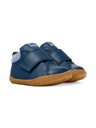 Camper Kids' Leather Strap Sneakers In Blue
