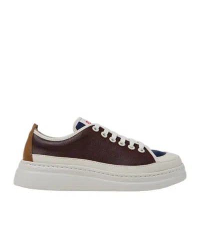 Camper Leather-panelled Lace-up Sneakers In Brown