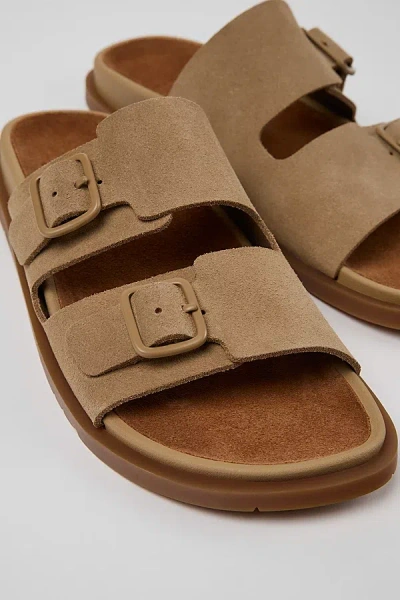 Camper Lluc Leather 2-strap Slide Sandal In Brown, Women's At Urban Outfitters