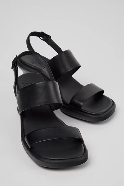 Camper Louise Leather 2-strap Sandal In Black, Women's At Urban Outfitters
