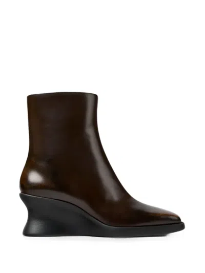 Camper Louise Leather Ankle Boots In Brown