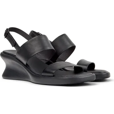 Camper Louise Slingback Wedge Sandal In Black