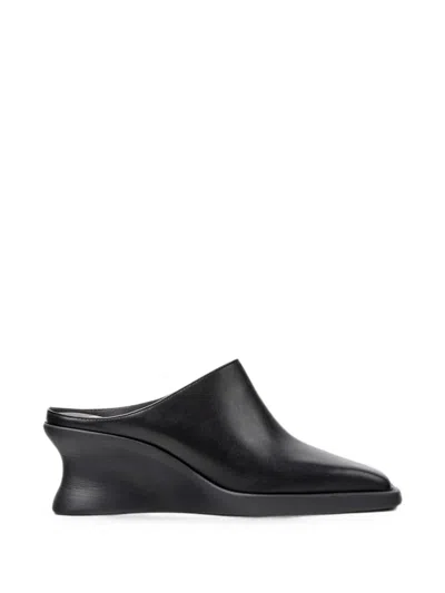 Camper Louise Wedge-heel Mules In Black