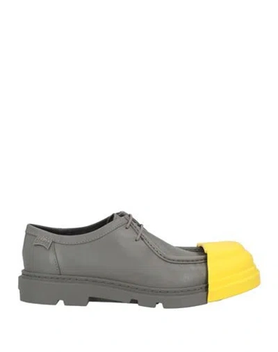 Camper Man Lace-up Shoes Grey Size 6 Soft Leather In Gray