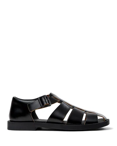CAMPER MEN'S BLACK DON FISHERMAN SANDALS