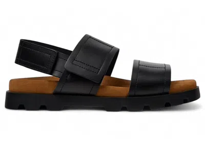 Pre-owned Camper Men's  Brutus Sandals Leather Sneakers In Black