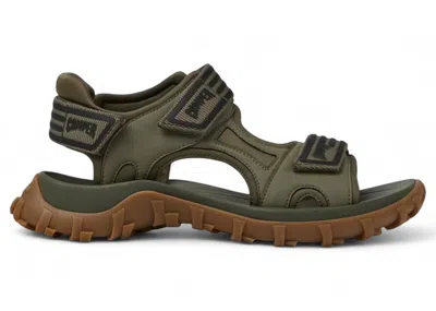 Pre-owned Camper Men's  Drift Trail Leather Sandal Gum Sneakers In Green