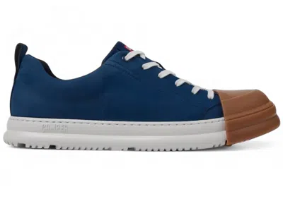 Pre-owned Camper Men's  Junction Runner White Brown Sneakers In Blue