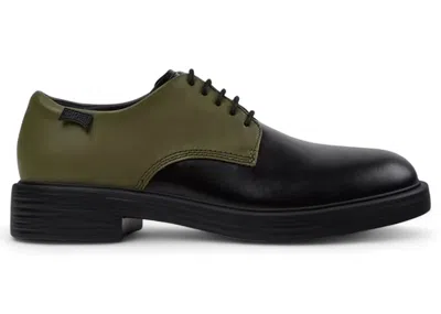 Pre-owned Camper Men's  Twin Dean Lace Up Green Mint Sneakers In Black