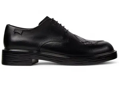 Pre-owned Camper Men's  Twins Leather Oxford Sneakers In Black