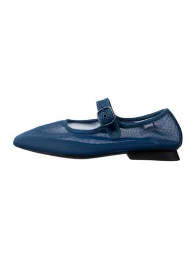Pre-owned Camper Mesh Mary Jane Flats In Blue