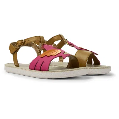 Camper Kids' Sandals For Unisex In Brown,pink,orange