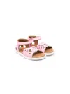 Camper Miko Twins Perforated Leather Sandals In Pink