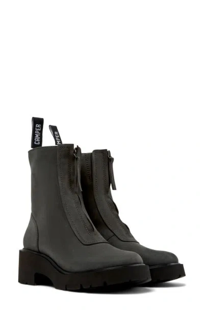 Camper Milah Front Zip Boot In Dark Gray