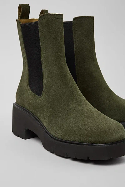 Camper Milah Leather Chelsea Boot In Dark Green, Women's At Urban Outfitters In Dark Green