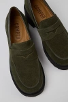 Camper Milah Leather Heeled Loafer Shoes In Dark Green, Women's At Urban Outfitters