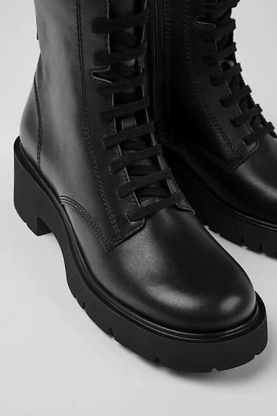 CAMPER MILAH LEATHER LACE UP BOOTIE IN BLACK, WOMEN'S AT URBAN OUTFITTERS