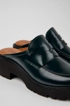 Camper Milah Leather Loafer Clog In Dark Green, Women's At Urban Outfitters