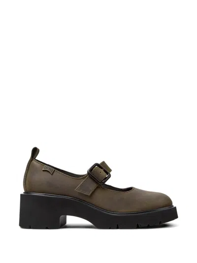 Camper Milah Leather Loafers In Green