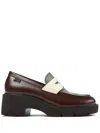 Camper Milah Mismatched Colour-block Loafers In Brown