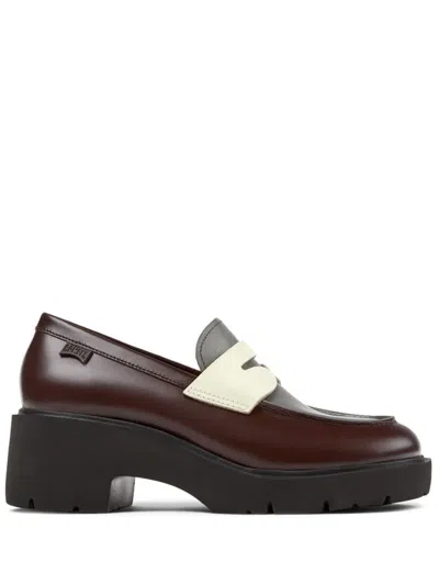 CAMPER MILAH MISMATCHED COLOUR-BLOCK LOAFERS