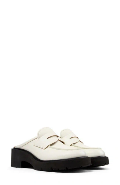 Camper Milah Leather Loafer Clog In White, Women's At Urban Outfitters