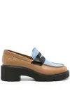 Camper Milah Twins Leather Loafers In Blau