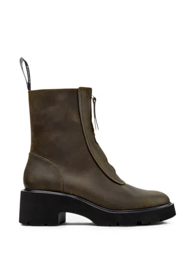 Camper Milah Zip-front Ankle Boots In Green