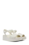 Camper Misia Platform Wedge Sandal In White Natural