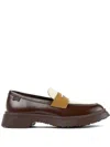 Camper Walden Mismatched Colour-block Loafers In Marrone