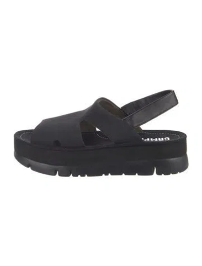 Pre-owned Camper Neoprene Slingback Sandals In Black