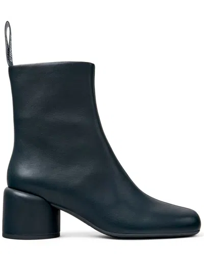 Camper Niki 60mm Leather Ankle Boots In Green