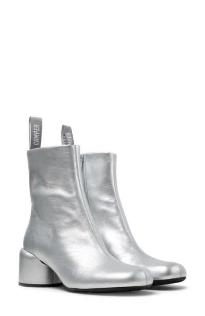 Camper Niki Metallic Bootie In Medium Gray